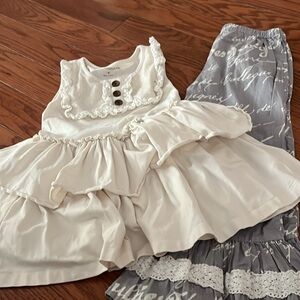 Elegant Cream and Gray Kids Matching Set